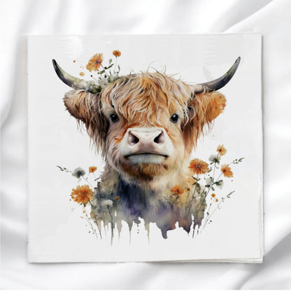 Highland Cow Fabric Panel Quilt Block