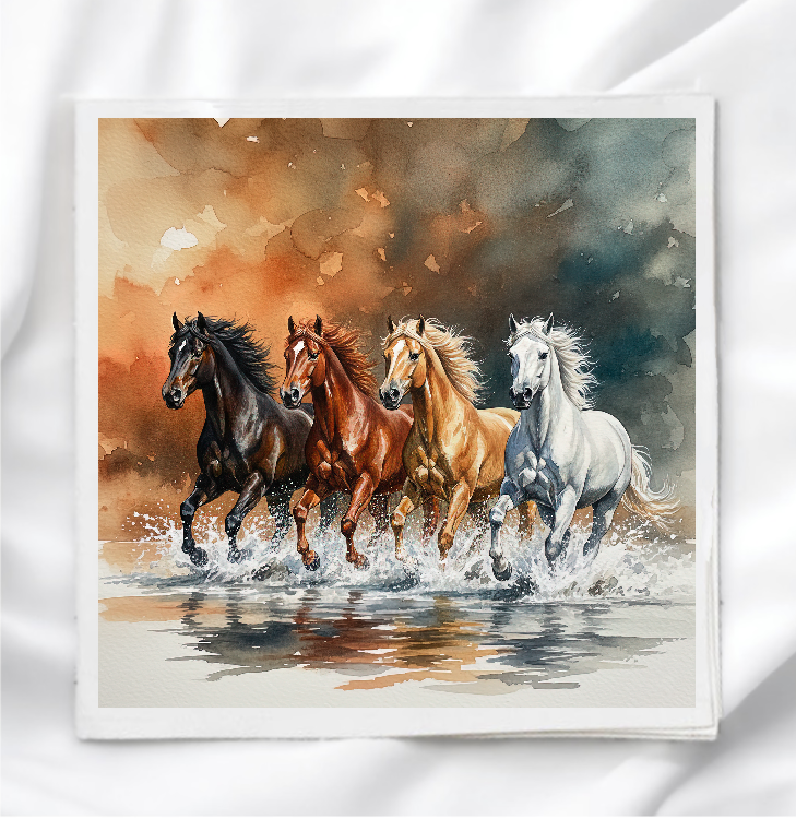 Wild Horses Fabric Panel Quilt Block