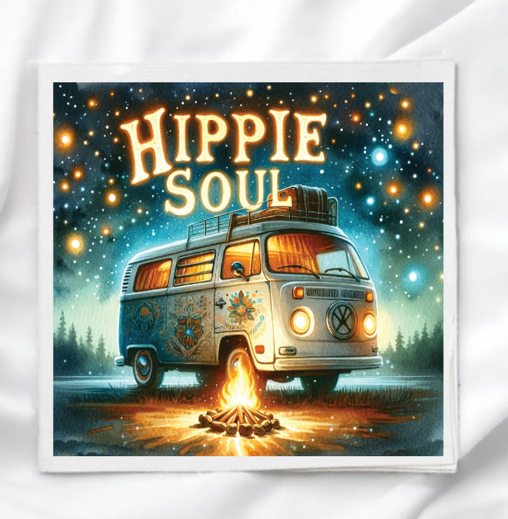 Hippie Soul Van Fabric Panel Quilt Block