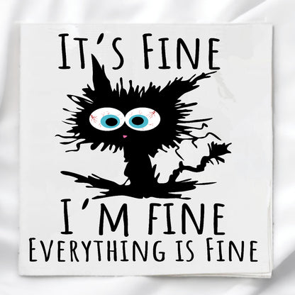 Funny Cat Humor Fabric Panel Quilt Block