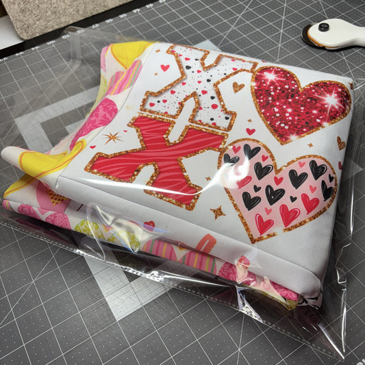 Valentine's Day Unfinished Quilt Top 45" x 55" Cheater Quilt Top