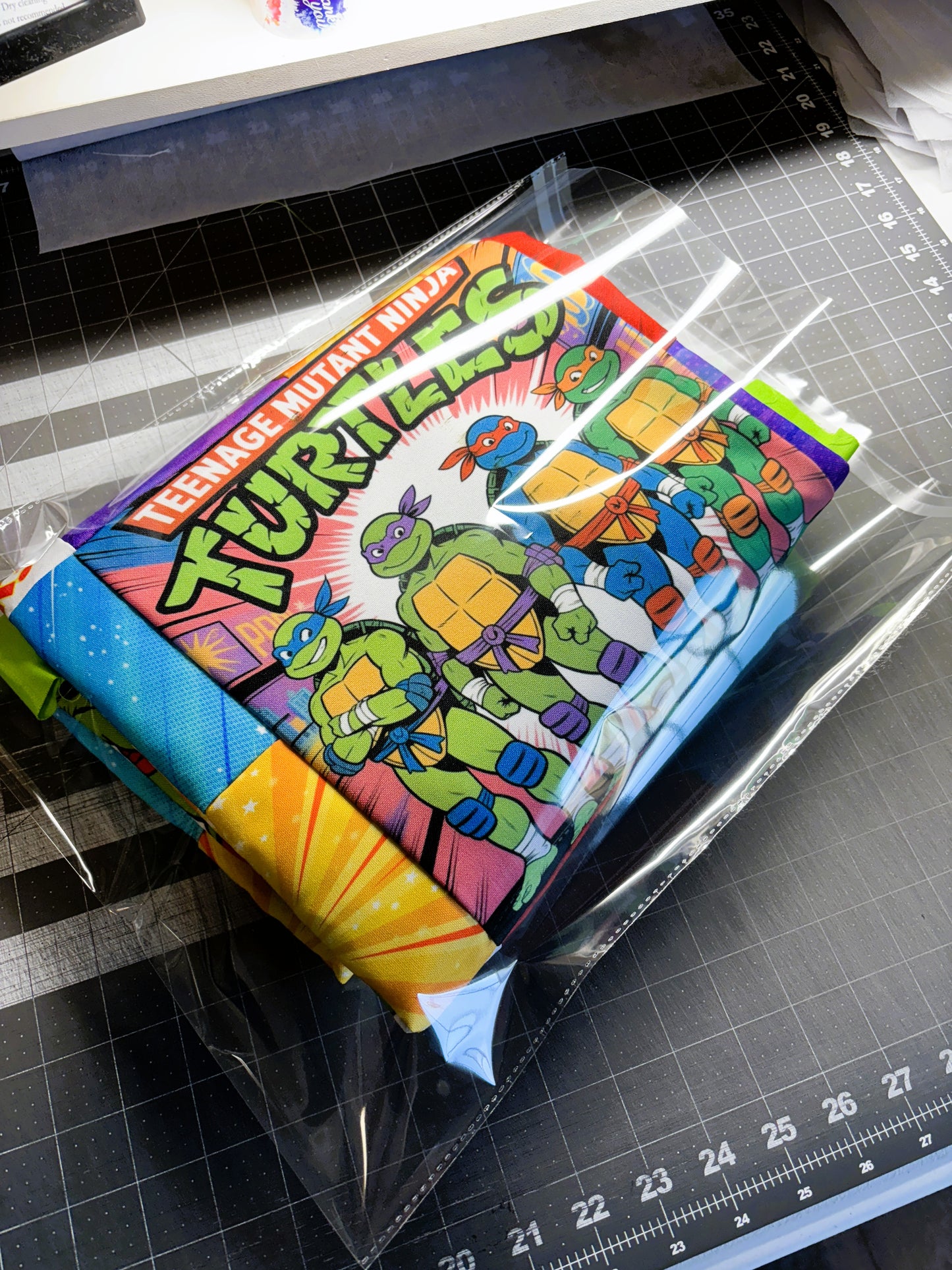 Ninja Turtles Unfinished Quilt Top 45" x 55" Cheater Quilt Top