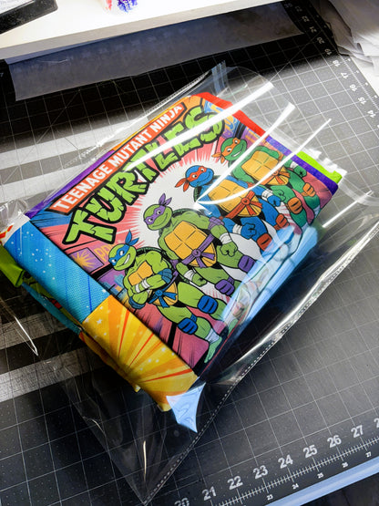 Ninja Turtles Unfinished Quilt Top 45" x 55" Cheater Quilt Top