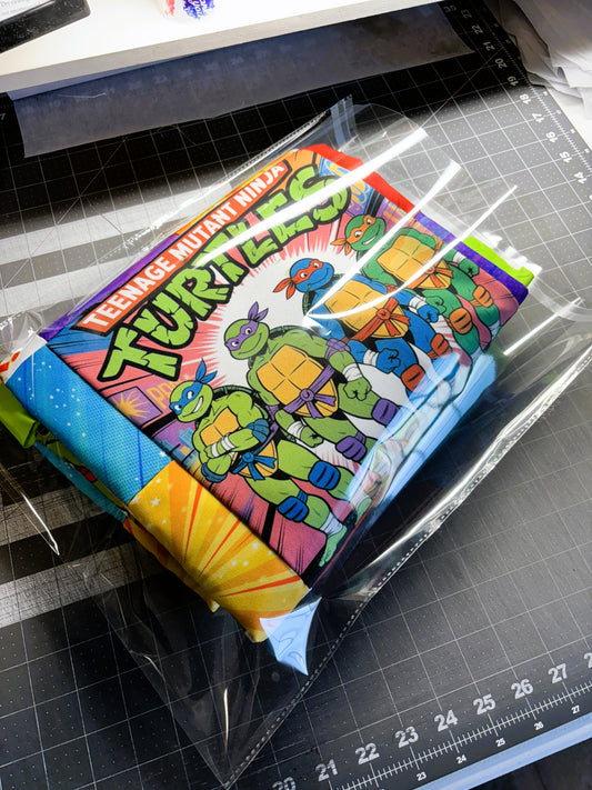 Ninja Turtles Unfinished Quilt Top 45" x 55" Cheater Quilt Top