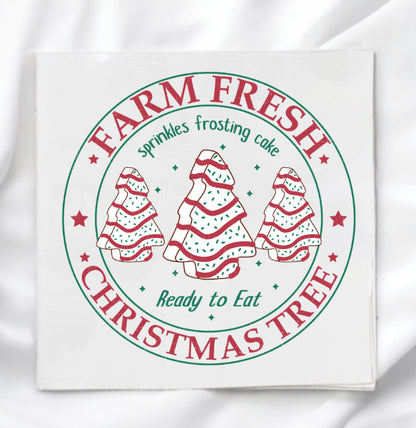 Christmas Tree Snack Cakes Fabric Panel Quilt Block