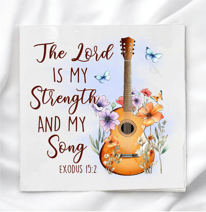 The Lord Is My Strength Fabric Panel Quilt Block