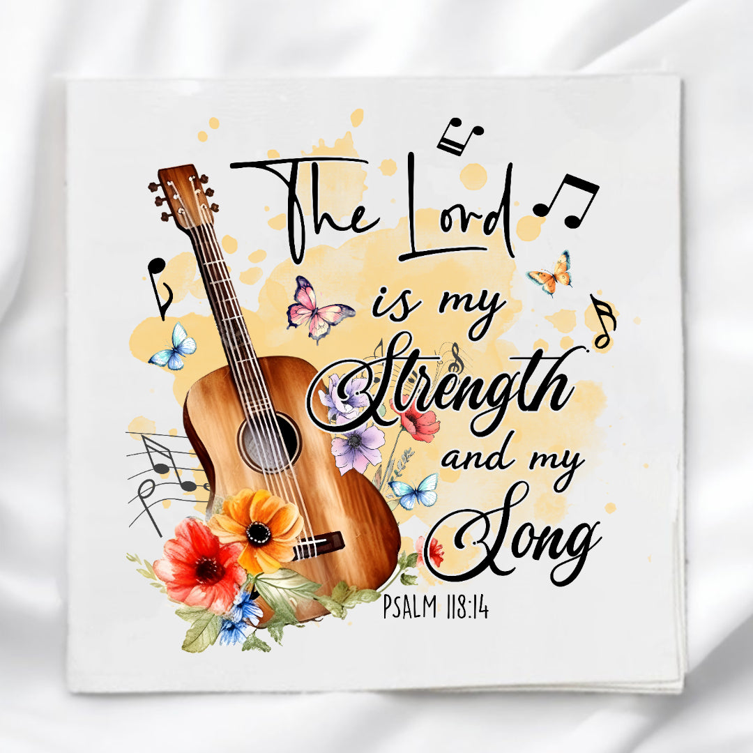 The Lord Is My Strength Fabric Panel Quilt Block