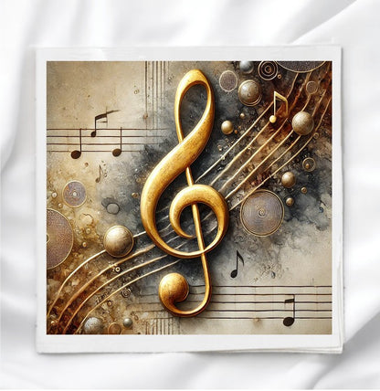 Music Note Fabric Panel Quilt Block