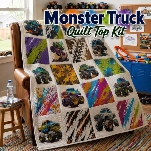Monster Truck Quilt Top Kit | DIY Quilt Top Kit for Beginners | Sew A Quilt