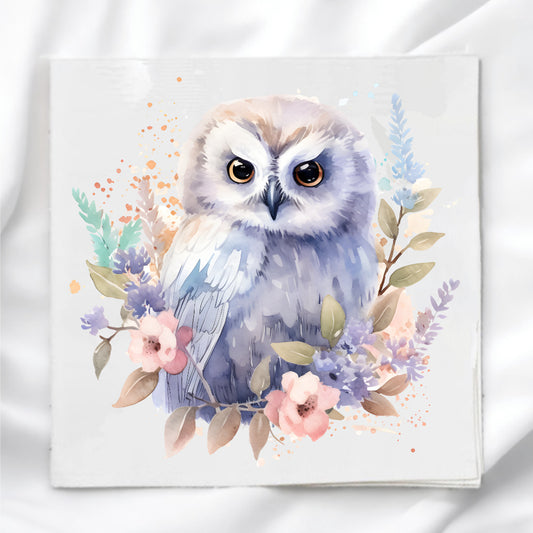 White Owl Fabric Panel Quilt Block