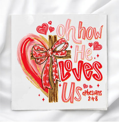 Oh How He Loves Us Fabric Panel Quilt Block