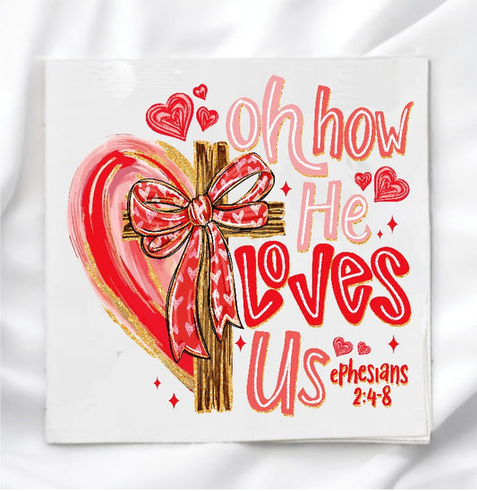 Oh How He Loves Us Fabric Panel Quilt Block