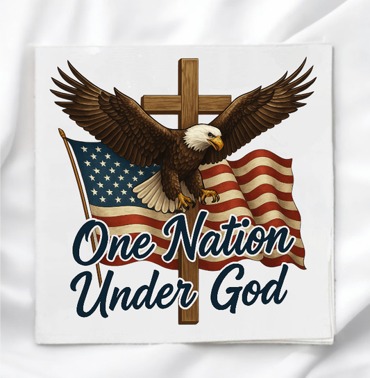 One Nation Under God, Eagle Fabric Panel Quilt Block