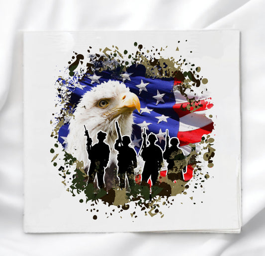Patriotic Eagle Fabric Panel Quilt Block