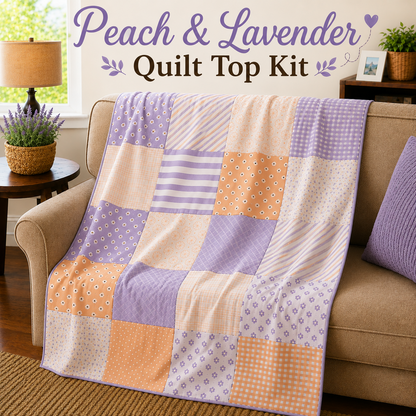 Peach & Lavender Quilt Top Kit | DIY Quilt Top Kit for Beginners | Sew A Quilt