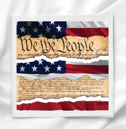 We The People Fabric Panel Quilt Block