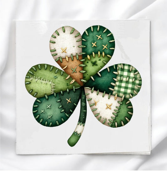 Patchwork Shamrock Fabric Panel Quilt Block