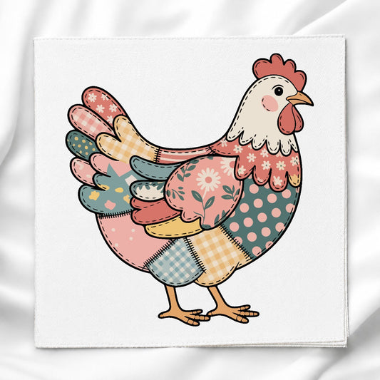 Patchwork Chicken Fabric Panel for Quilting, Sewing & Crafts, DIY Sewing Project