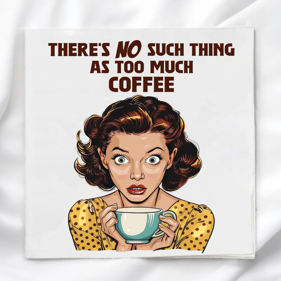 Retro Women Coffee Humor Fabric Panel Quilt Block