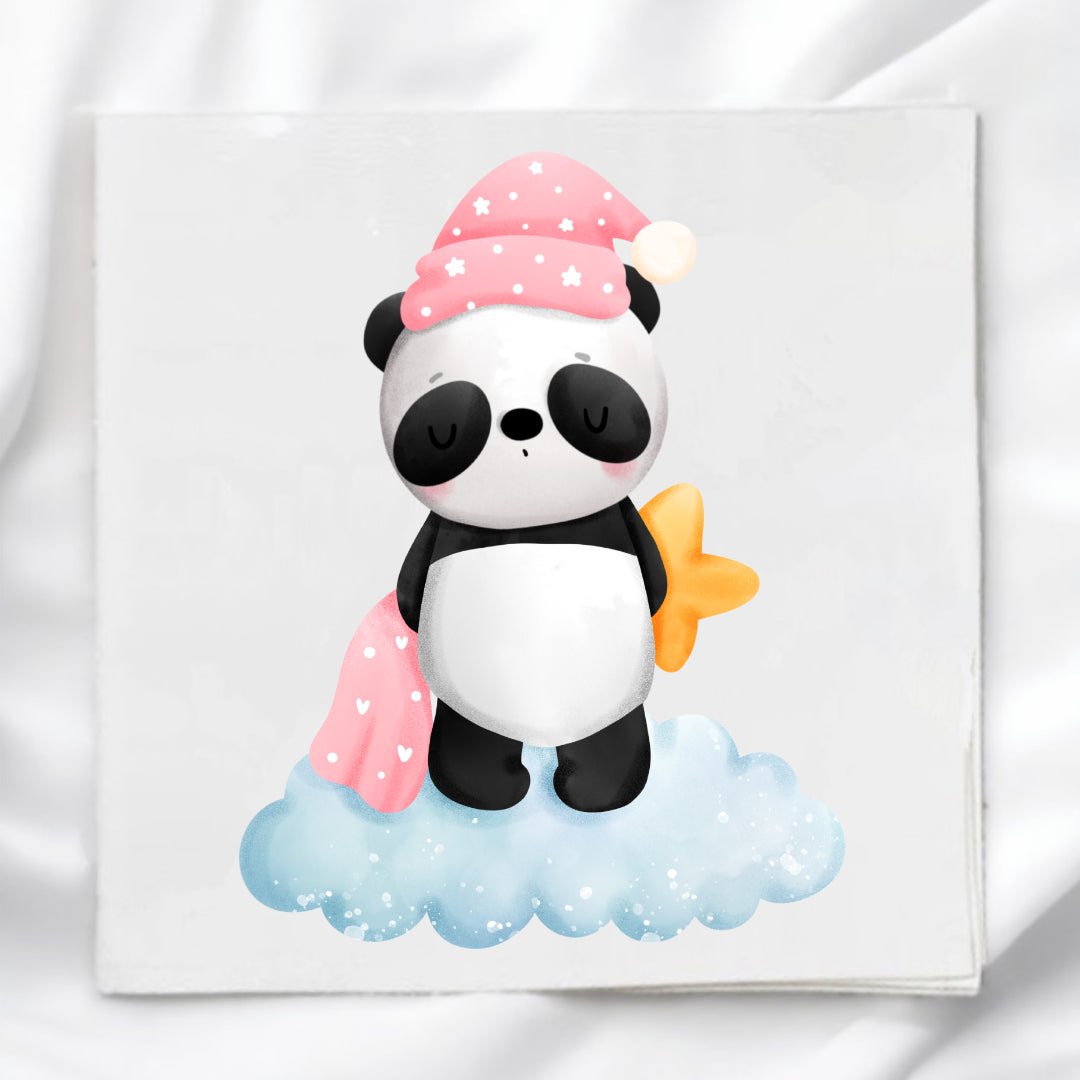 Baby Panda Fabric Panel Quilt Block