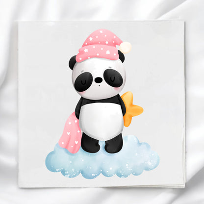Baby Panda Fabric Panel Quilt Block