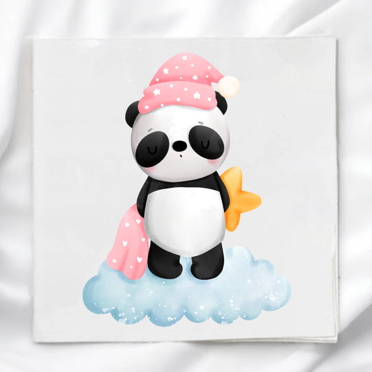 Baby Panda Fabric Panel Quilt Block
