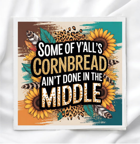 Sarcastic Cornbread Humor Fabric Panel Quilt Block