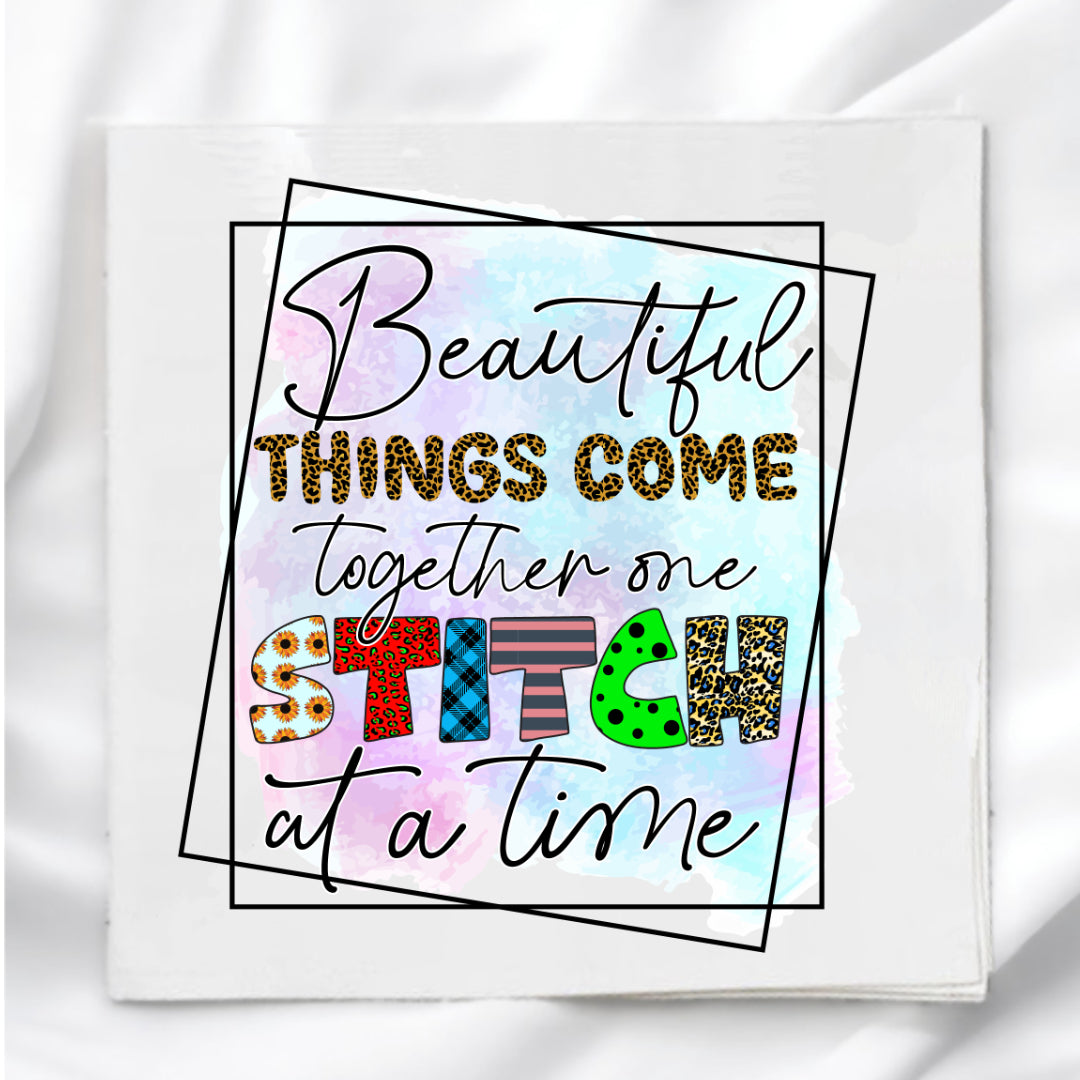 One Stitch at a Time Fabric Panel Quilt Block