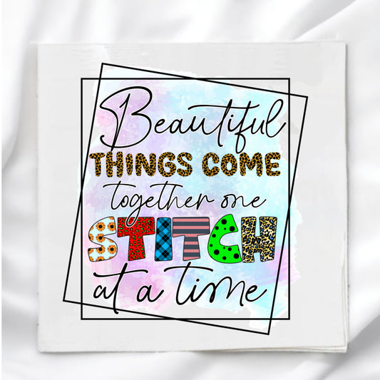 One Stitch at a Time Fabric Panel Quilt Block
