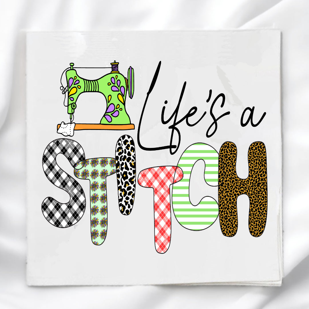 Life's a Stitch Fabric Panel Quilt Block