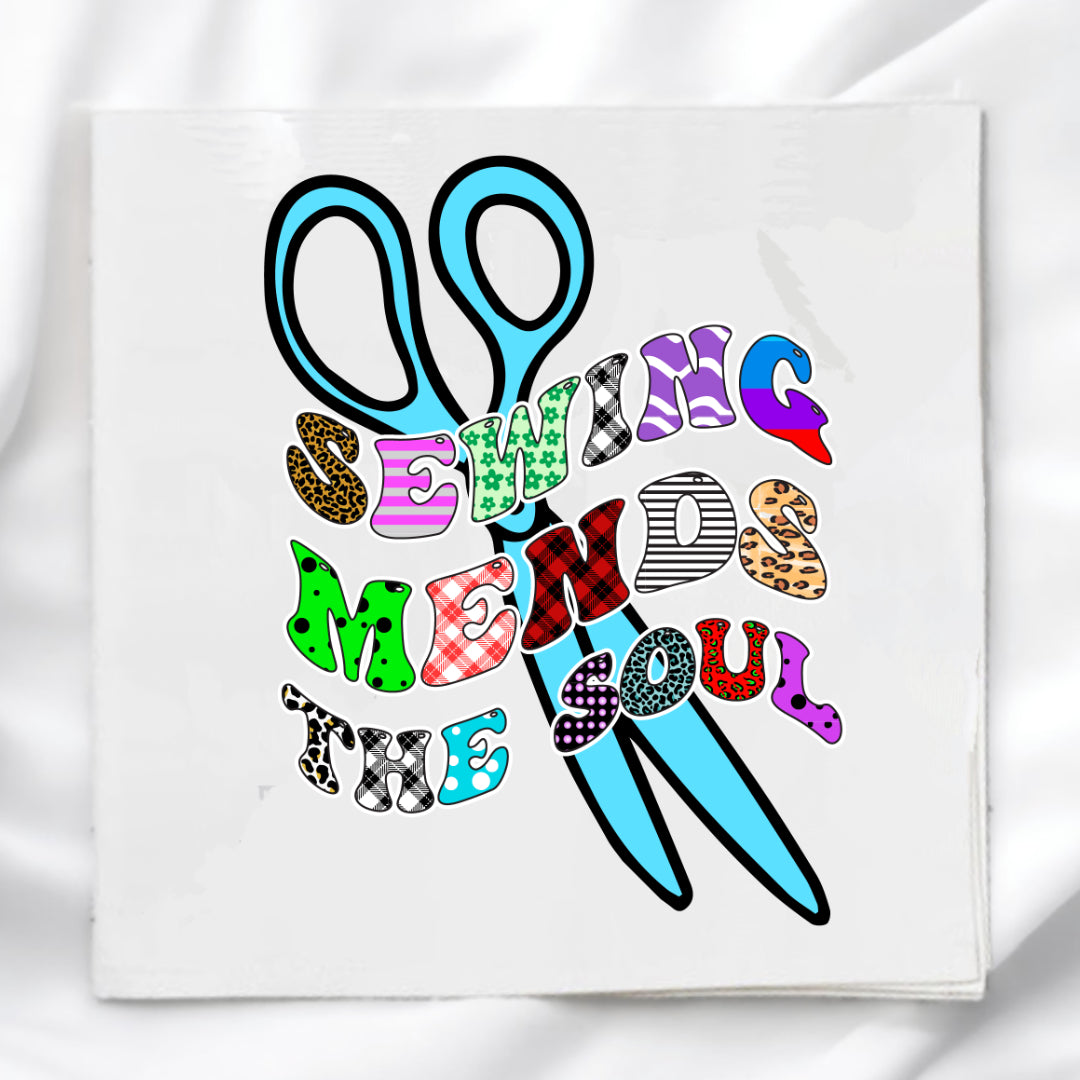 Sewing Mends The Soul Fabric Panel Quilt Block