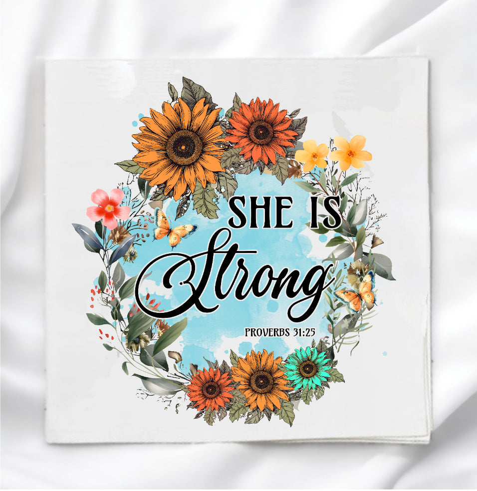 She Is Strong Fabric Panel Quilt Block