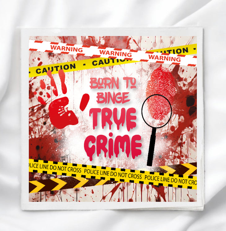 Solving True Crime Fabric Panel Quilt Block
