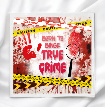 Solving True Crime Fabric Panel Quilt Block