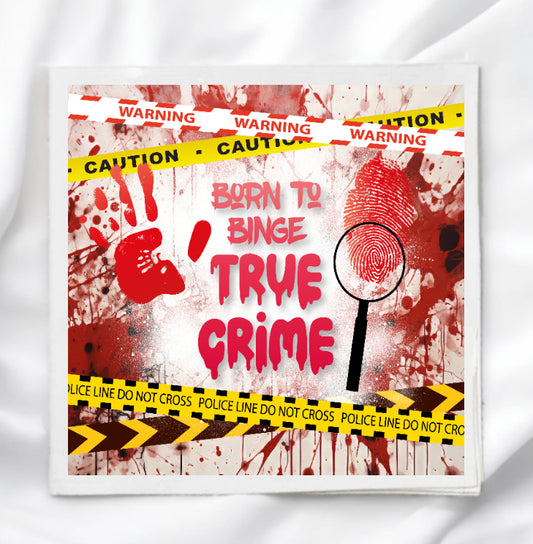 Solving True Crime Fabric Panel Quilt Block