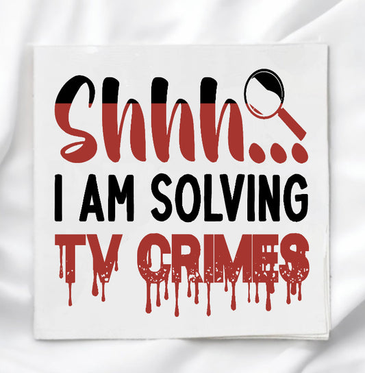 Solving TV Crime Fabric Panel Quilt Block