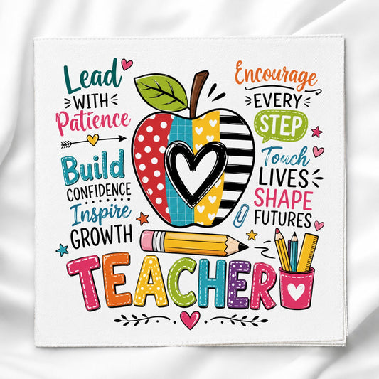 School Teacher Fabric Panel Quilt Block