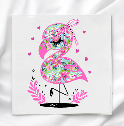 Tropical Flamingo Fabric Panel Quilt Block