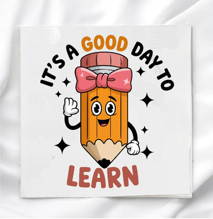 School Themed Fabric Panel Quilt Block
