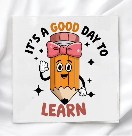 School Themed Fabric Panel Quilt Block