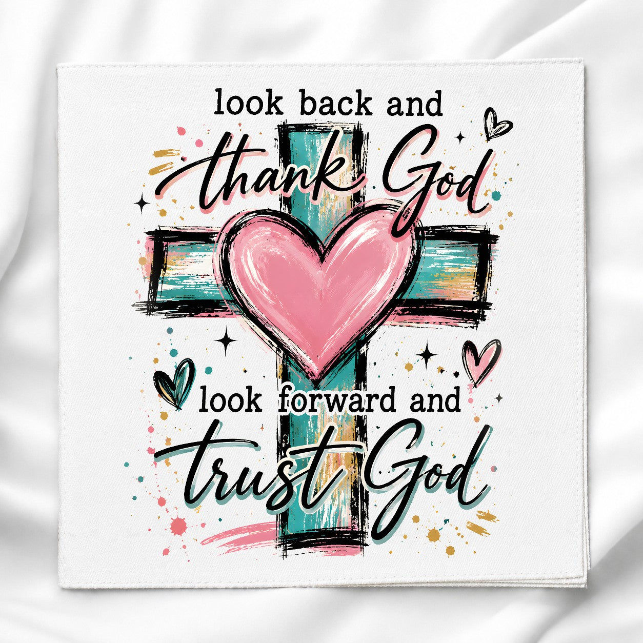 Thank God, Trust God Fabric Panel Quilt Block