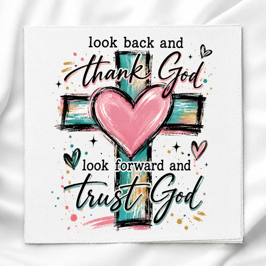 Thank God, Trust God Fabric Panel Quilt Block