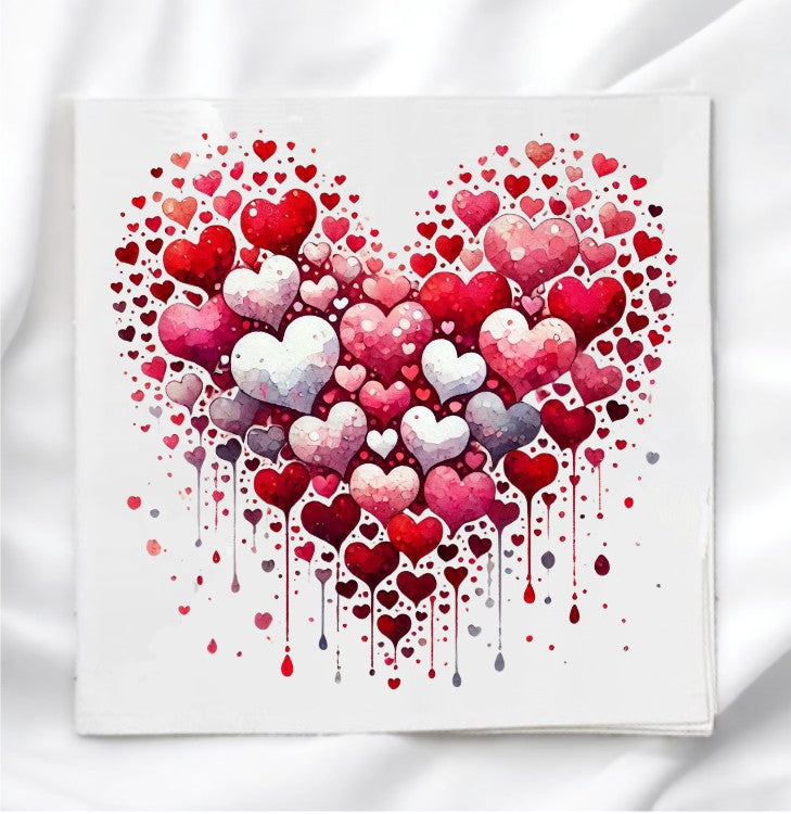 Valentine's Day Heart Fabric Panel Quilt Block