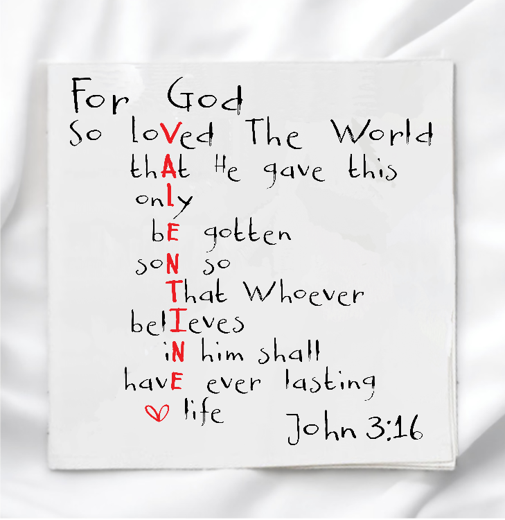 Valentine's Day Faith Fabric Panel Quilt Block