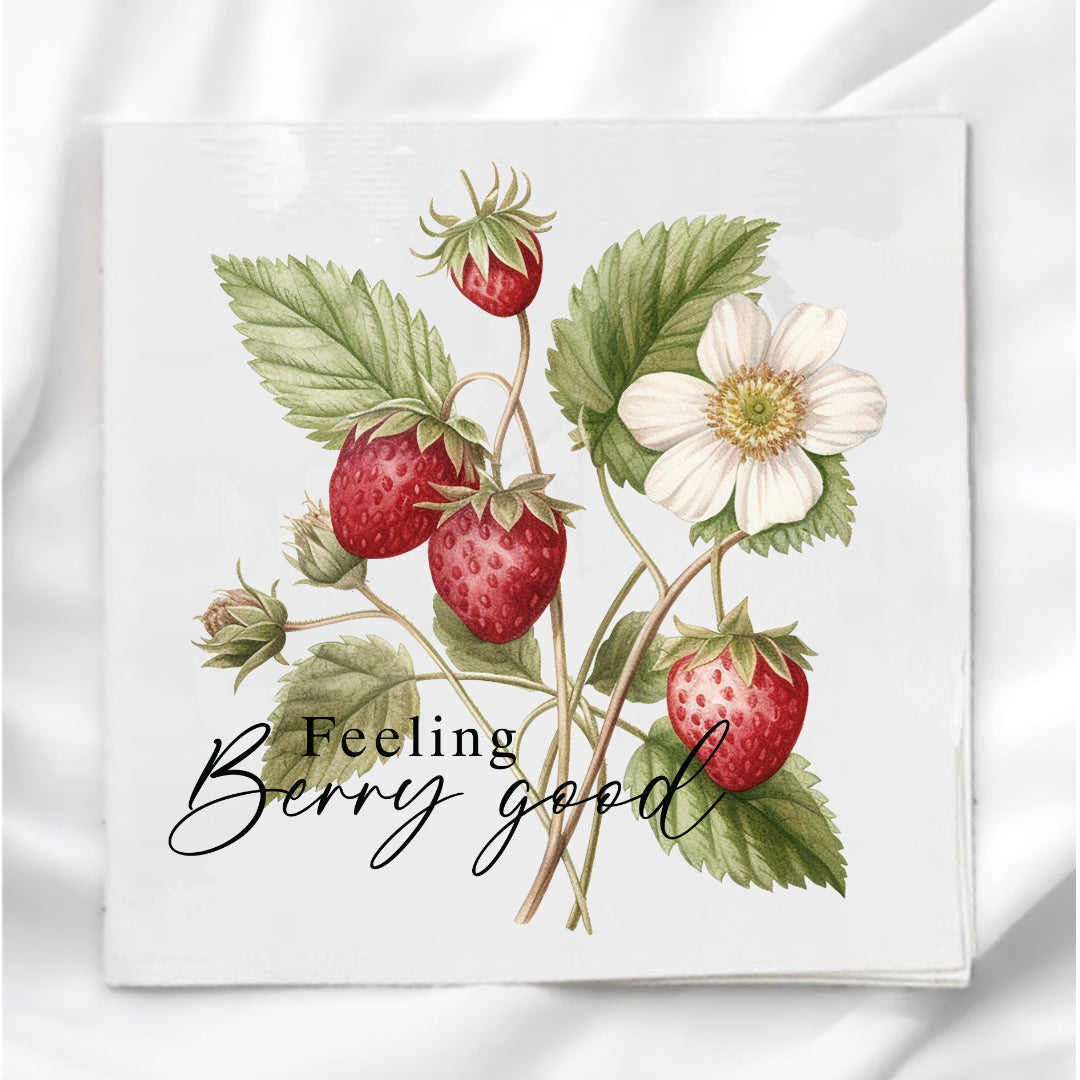 Strawberry Vine Fabric Panel Quilt Block