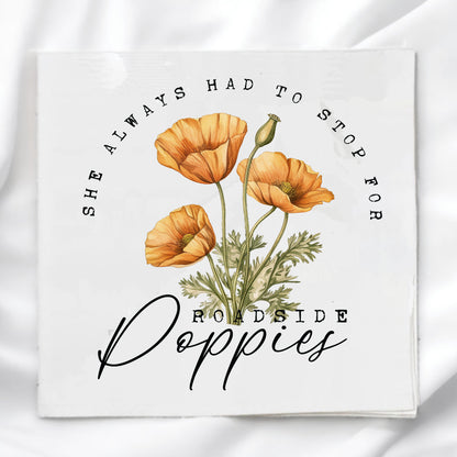 Poppy Flowers Fabric Panel Quilt Block