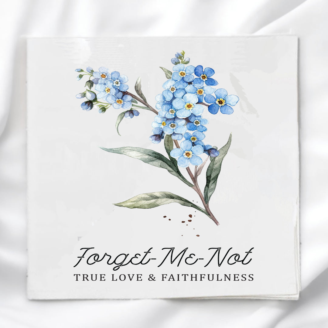 Forget Me Not Flowers Fabric Panel Quilt Block