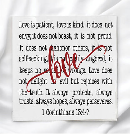 Love Scripture Fabric Panel Quilt Block