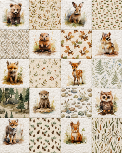 Woodland Animals Quilt Top Kit | DIY Quilt Top Kit for Beginners | Sew A Quilt