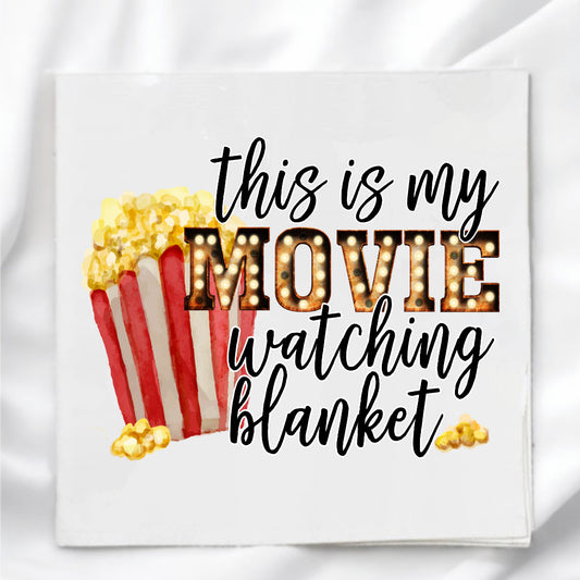 Movie Watching Blanket Fabric Panel Quilt Block